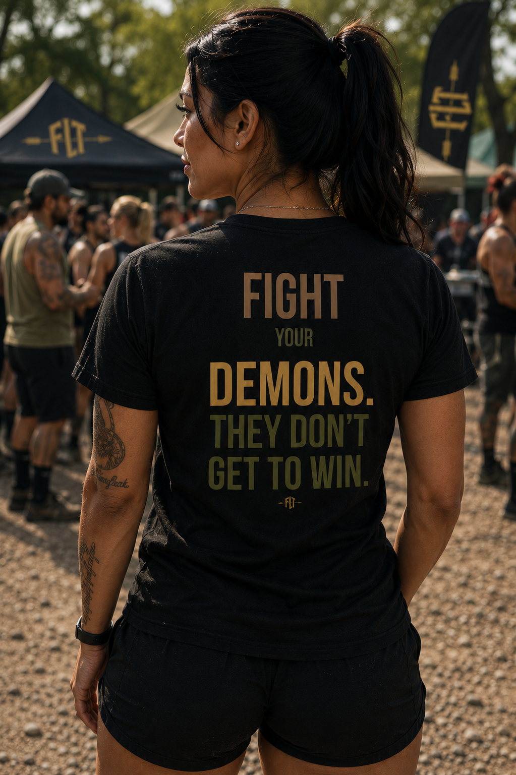 FLT Fight Your Demons Tee | They Don't Get To Win.